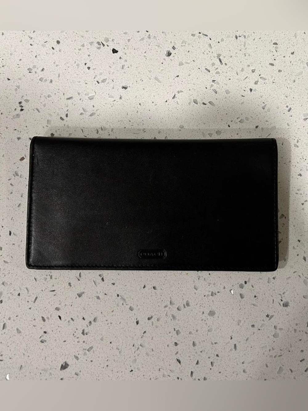 Coach Black Leather Checkbook/Planner Cover